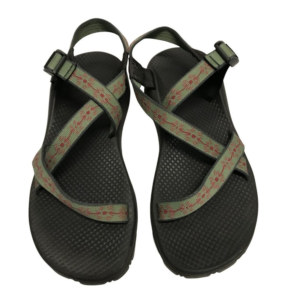 Chaco Women's Sport Sandals - Olive Green with Coral